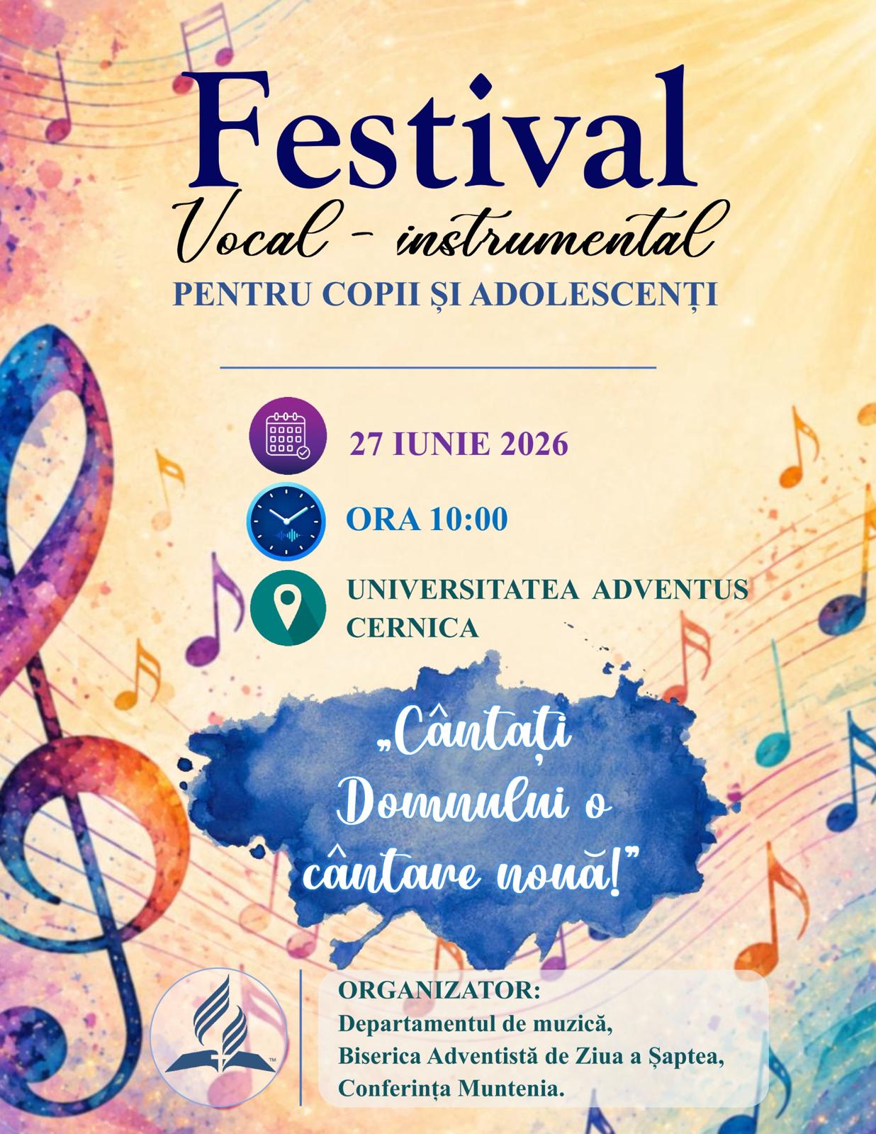 Speranta TV | Copiii și adolescenții pasionați de muzică sunt invitați la Festivalul vocal-instrumental „Cântați Domnului o cântare nouă”, pe 27 iunie