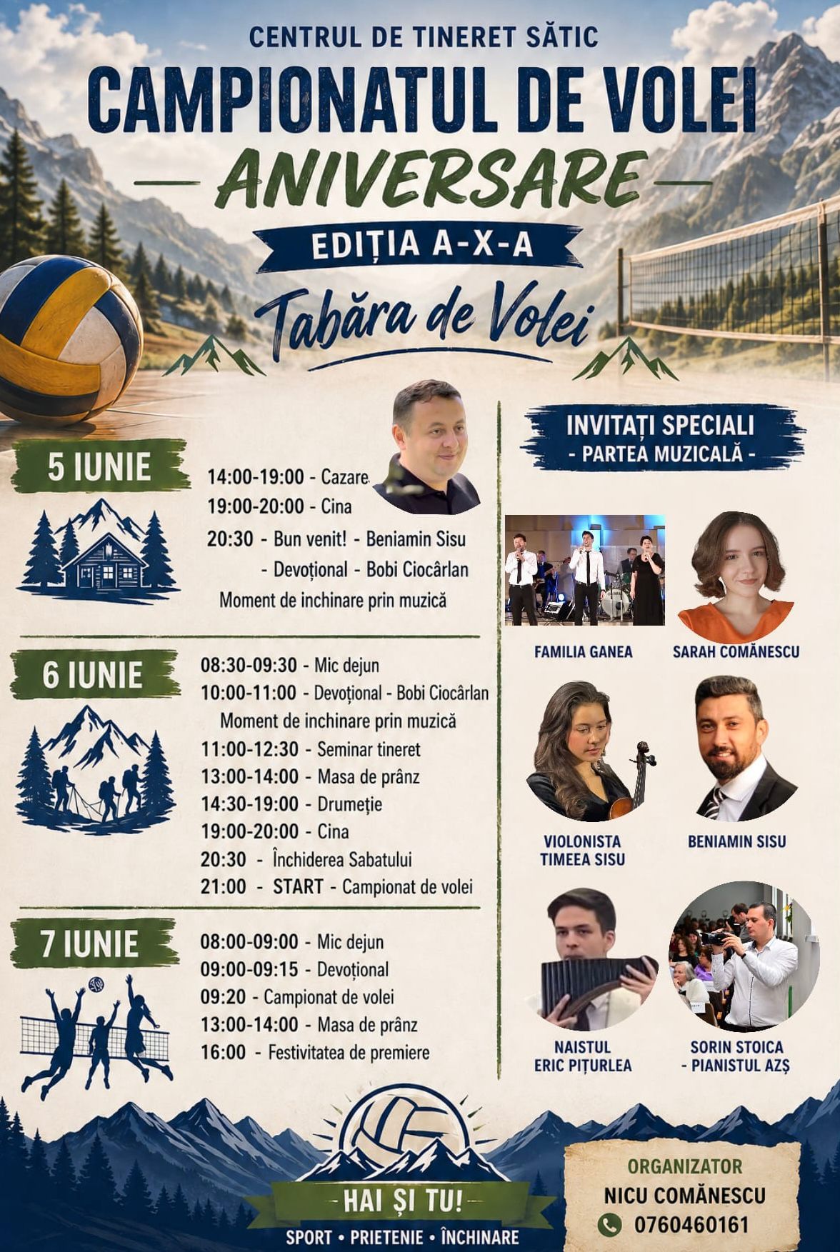 Speranta TV | Centrul de Tineret Sătic, județul Argeș, găzduiește, în perioada 5–7 iunie, ediția aniversară a Taberei de Volei, care marchează 10 ani de campionat